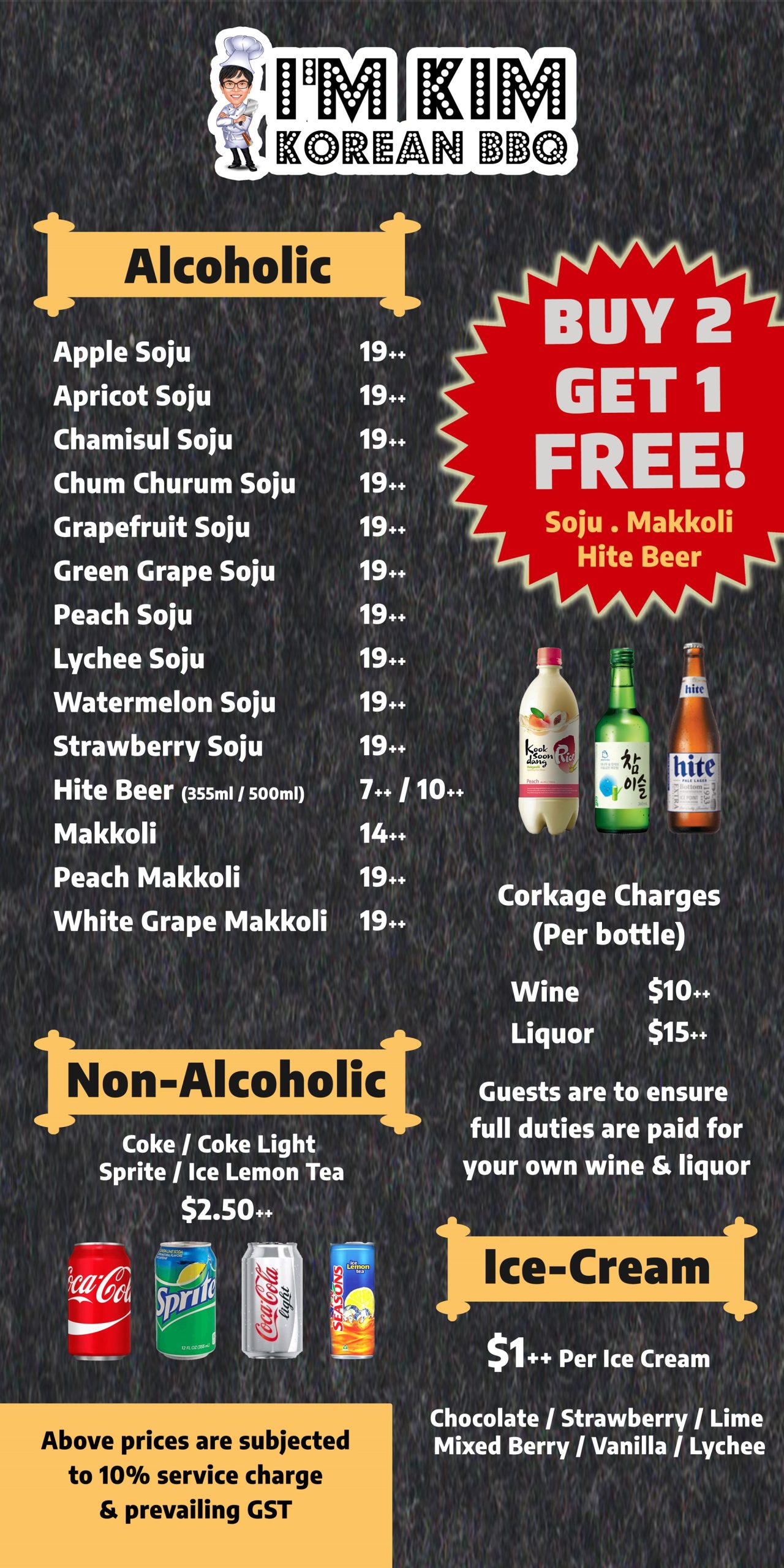 I'm Kim KBBQ - Drinks Poster (120cm x 60cm) LR